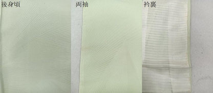 平和屋着物▽上質な色無地 単衣 松葉地紋 裏葉柳色 正絹 逸品 CAAU3812xi