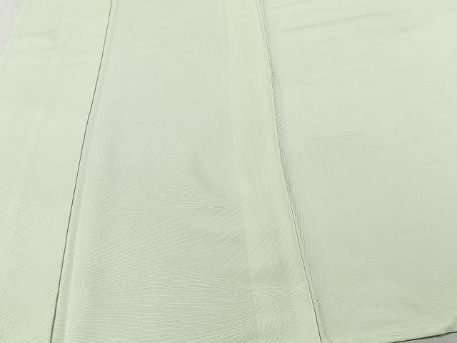 平和屋着物▽上質な色無地 単衣 松葉地紋 裏葉柳色 正絹 逸品 CAAU3812xi