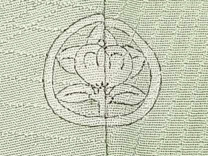 平和屋着物▽上質な色無地 単衣 松葉地紋 裏葉柳色 正絹 逸品 CAAU3812xi