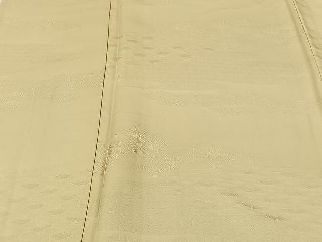 平和屋着物▽上質な色無地 単衣 松葉地紋 枯色 正絹 逸品 CAAU3813xi