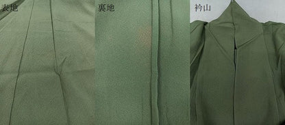 平和屋着物▽二代目清次郎監修 手描き 色無地 単衣 麹塵色 正絹 逸品 CAAU3819