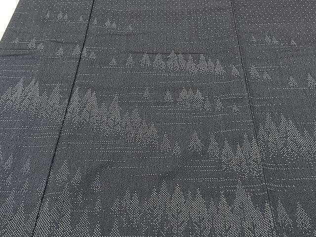 平和屋着物▽本塩沢 訪問着 単衣 樹林文 正絹 逸品 CAAU3820xi