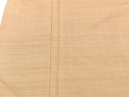 平和屋着物▽上質な紬 単衣 伽羅色 正絹 逸品 CAAU3821xi