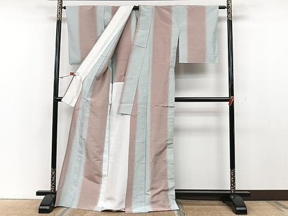 平和屋着物▽上質な紬 単衣 間道 正絹 逸品 CAAU3824xi