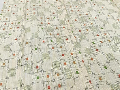 平和屋着物▽上質な紬 単衣 格子 正絹 逸品 CAAU3825xi