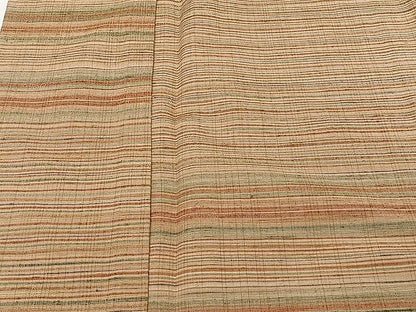 平和屋着物▽上質な紬 単衣 横段文 正絹 逸品 CAAU3826xi