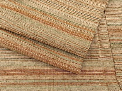 平和屋着物▽上質な紬 単衣 横段文 正絹 逸品 CAAU3826xi