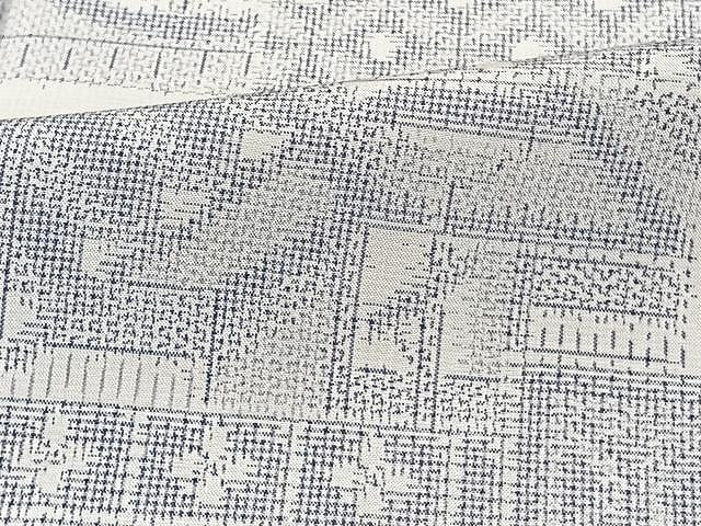 平和屋着物▽上質な紬 単衣 色紙吉祥文 正絹 逸品 CAAU3828xi