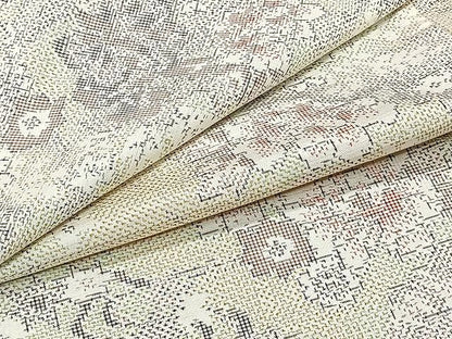 平和屋着物▽上質な紬 単衣 草花文 正絹 逸品 CAAU3829xi
