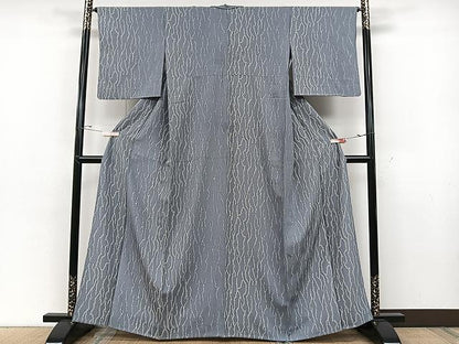 平和屋着物▽上質な小紋 単衣 霞文 正絹 逸品 CAAU3830xi