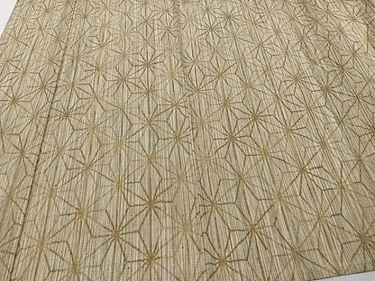 平和屋着物▽上質な紬　単衣　麻の葉文様　正絹　逸品　CAAU3831xi