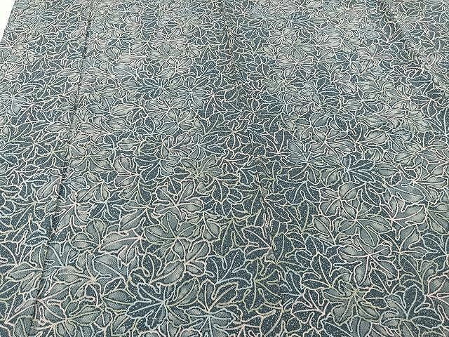 平和屋着物▽上質な小紋 単衣 葉尽くし 鬼しぼ縮緬 正絹 逸品 未使用 CAAU3832xi