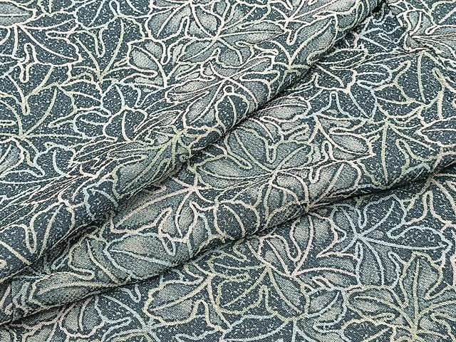 平和屋着物▽上質な小紋 単衣 葉尽くし 鬼しぼ縮緬 正絹 逸品 未使用 CAAU3832xi