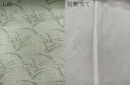 平和屋着物▽上質な紬 単衣 草花文 正絹 逸品 CAAU3839xi