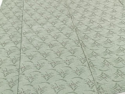 平和屋着物▽上質な紬 単衣 草花文 正絹 逸品 CAAU3839xi