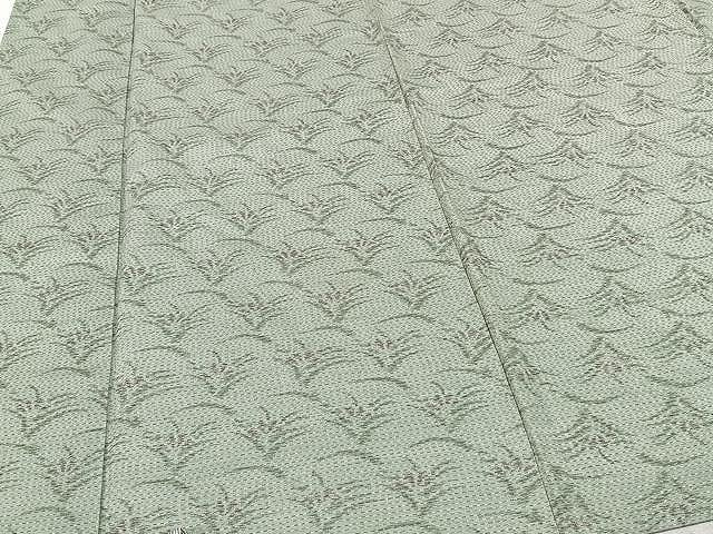 平和屋着物▽上質な紬 単衣 草花文 正絹 逸品 CAAU3839xi