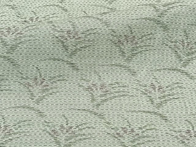 平和屋着物▽上質な紬 単衣 草花文 正絹 逸品 CAAU3839xi