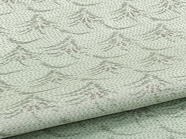 平和屋着物▽上質な紬 単衣 草花文 正絹 逸品 CAAU3839xi