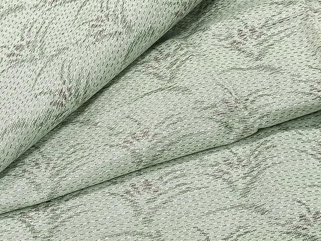 平和屋着物▽上質な紬 単衣 草花文 正絹 逸品 CAAU3839xi