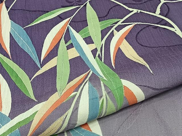 平和屋着物▽訪問着　単衣　枝垂れ柳　暈し染め　銀彩　正絹　逸品　CAAU3842xi