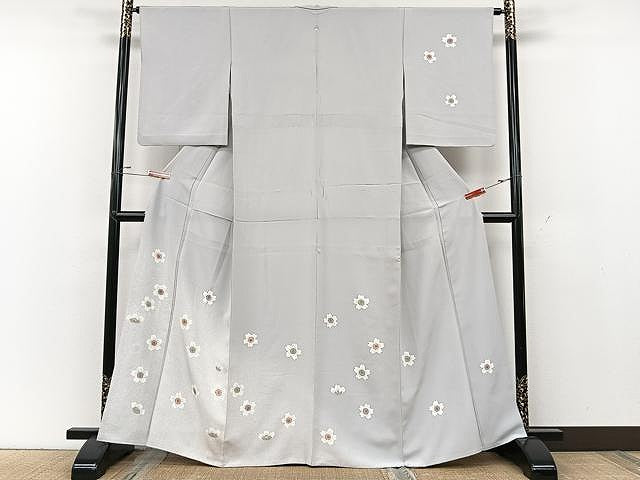 平和屋着物▽訪問着 単衣 舞桜 たたき染め 正絹 逸品 CAAU3844xi