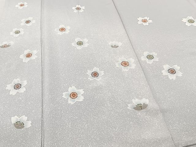 平和屋着物▽訪問着 単衣 舞桜 たたき染め 正絹 逸品 CAAU3844xi