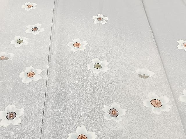 平和屋着物▽訪問着 単衣 舞桜 たたき染め 正絹 逸品 CAAU3844xi