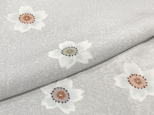 平和屋着物▽訪問着 単衣 舞桜 たたき染め 正絹 逸品 CAAU3844xi