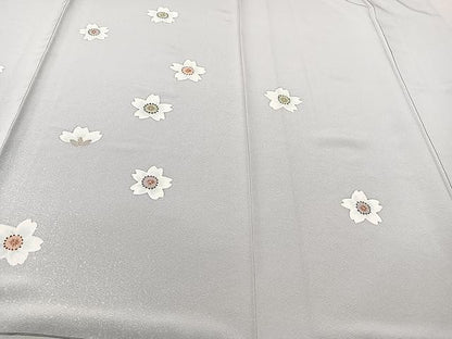 平和屋着物▽訪問着 単衣 舞桜 たたき染め 正絹 逸品 CAAU3844xi