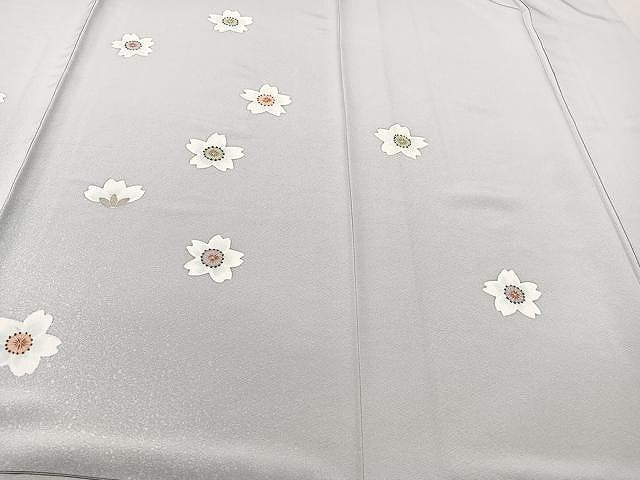 平和屋着物▽訪問着 単衣 舞桜 たたき染め 正絹 逸品 CAAU3844xi