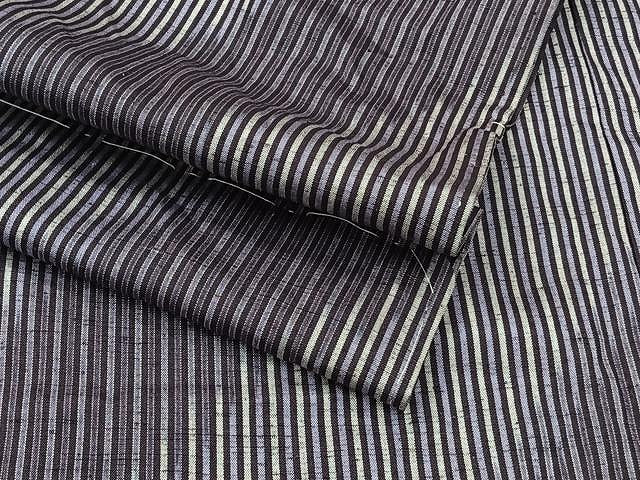 平和屋着物▽上質な紬 単衣 斜線間道 正絹 逸品 CAAU3846xi