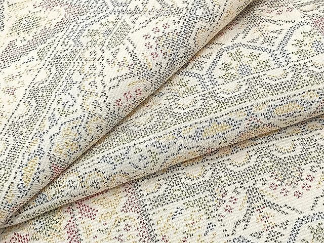 平和屋着物▽本塩沢 単衣 切嵌吉祥文 正絹 逸品 CAAU3847xi