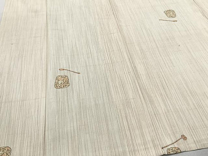 平和屋着物▽上質な紬　単衣　器物文　正絹　逸品　CAAU3849xi