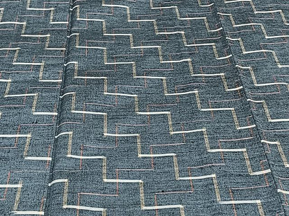 平和屋着物▽上質な紬 　単衣　 幾何学文　正絹　逸品　未使用　CAAU3851xi