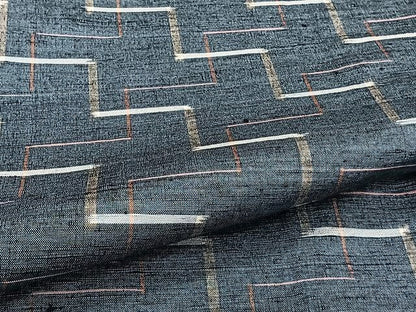 平和屋着物▽上質な紬 　単衣　 幾何学文　正絹　逸品　未使用　CAAU3851xi