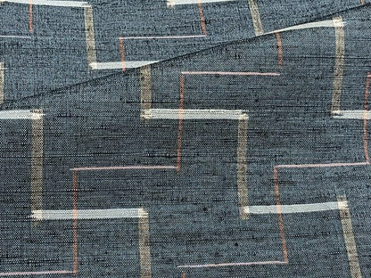 平和屋着物▽上質な紬 　単衣　 幾何学文　正絹　逸品　未使用　CAAU3851xi