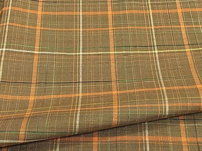 平和屋着物▽上質な紬 単衣 格子柄 正絹 逸品 CAAU3854xi