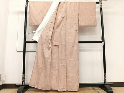 平和屋着物▽本塩沢 単衣 色紙吉祥文 正絹 逸品 CAAU3855xi
