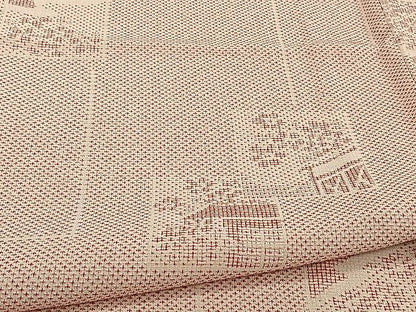 平和屋着物▽本塩沢 単衣 色紙吉祥文 正絹 逸品 CAAU3855xi