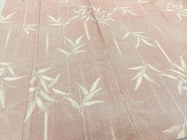 平和屋着物▽上質な紬 単衣 笹竹文 正絹 逸品 CAAU3856xi