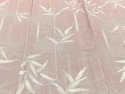 平和屋着物▽上質な紬 単衣 笹竹文 正絹 逸品 CAAU3856xi