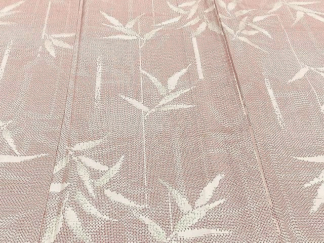 平和屋着物▽上質な紬 単衣 笹竹文 正絹 逸品 CAAU3856xi
