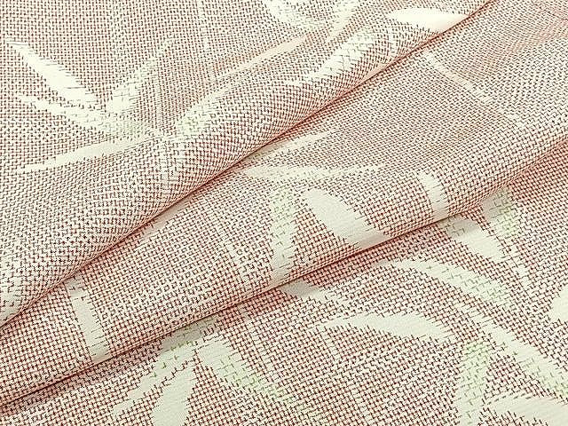平和屋着物▽上質な紬 単衣 笹竹文 正絹 逸品 CAAU3856xi