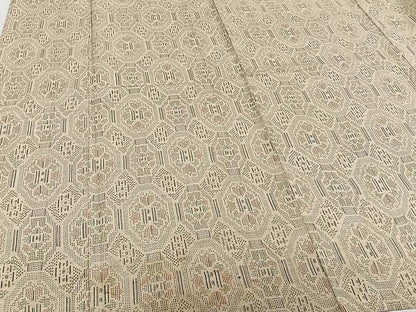 平和屋着物▽上質な紬　単衣　蜀江文　正絹　逸品　CAAU3858xi