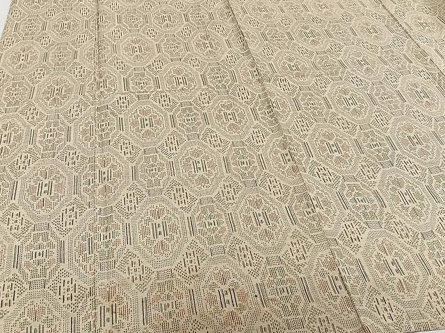 平和屋着物▽上質な紬　単衣　蜀江文　正絹　逸品　CAAU3858xi