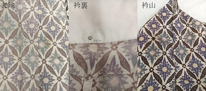平和屋着物▽上質な小紋 単衣 型染め 七宝花文 正絹 逸品 CAAU3859xi