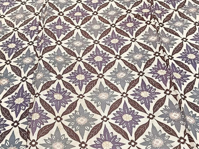 平和屋着物▽上質な小紋 単衣 型染め 七宝花文 正絹 逸品 CAAU3859xi