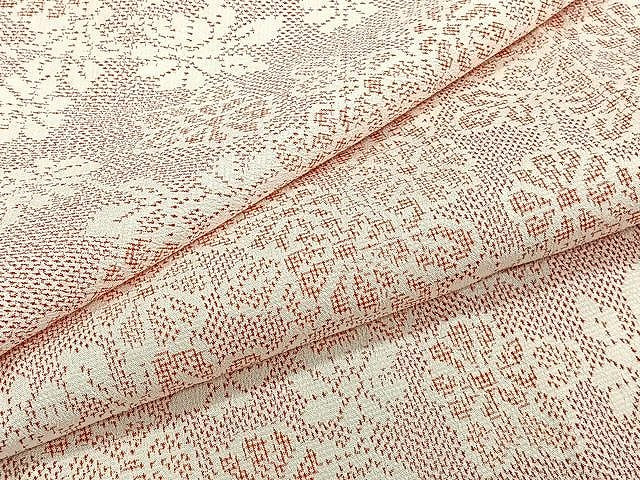 平和屋着物▽本塩沢　単衣　枝菊文　正絹　逸品　CAAU3861xi