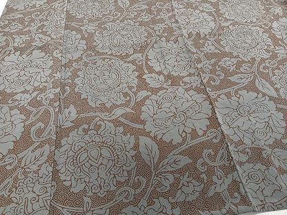 平和屋着物▽上質な小紋 単衣 花唐草文 正絹 逸品 CAAU3864xi