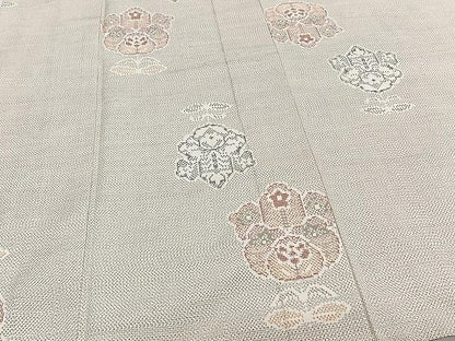 平和屋着物▽上質な紬 単衣 舞花文 正絹 逸品 CAAU3865xi